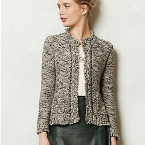 Anthropologie Sweaters - ANTHROPOLOGIE Tweed Knit Sweater Jacket